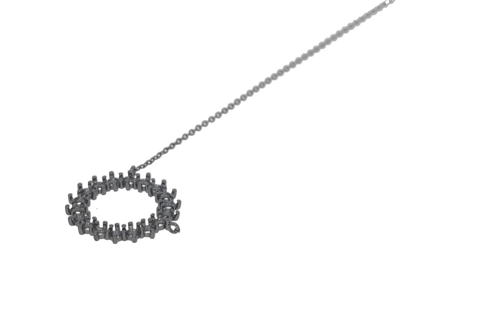 Sterling Silver Semi Mount Pendant Setting Round RD 3x3mm Circle 18" C Solid