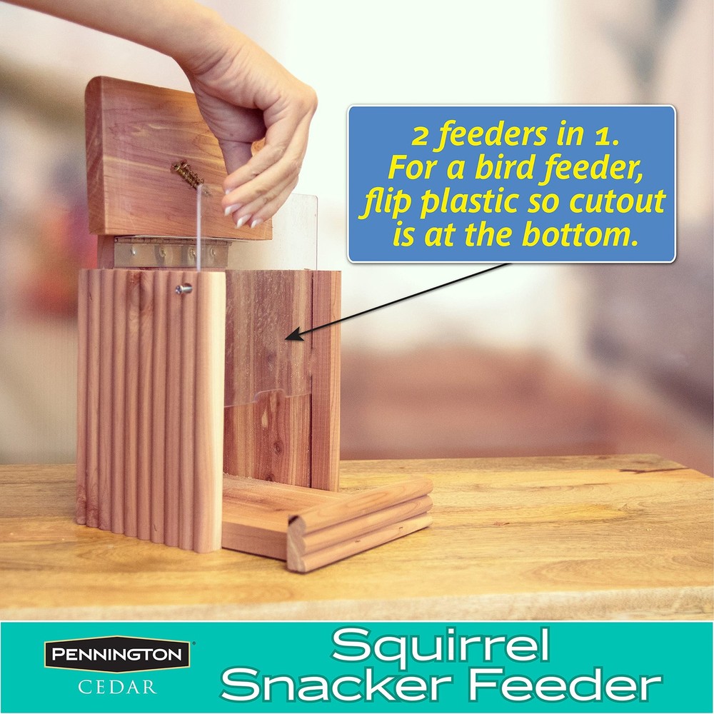 Pennington Cedar Squirrel Snacker Feeder, 2.75 LB Pounds Capacity,