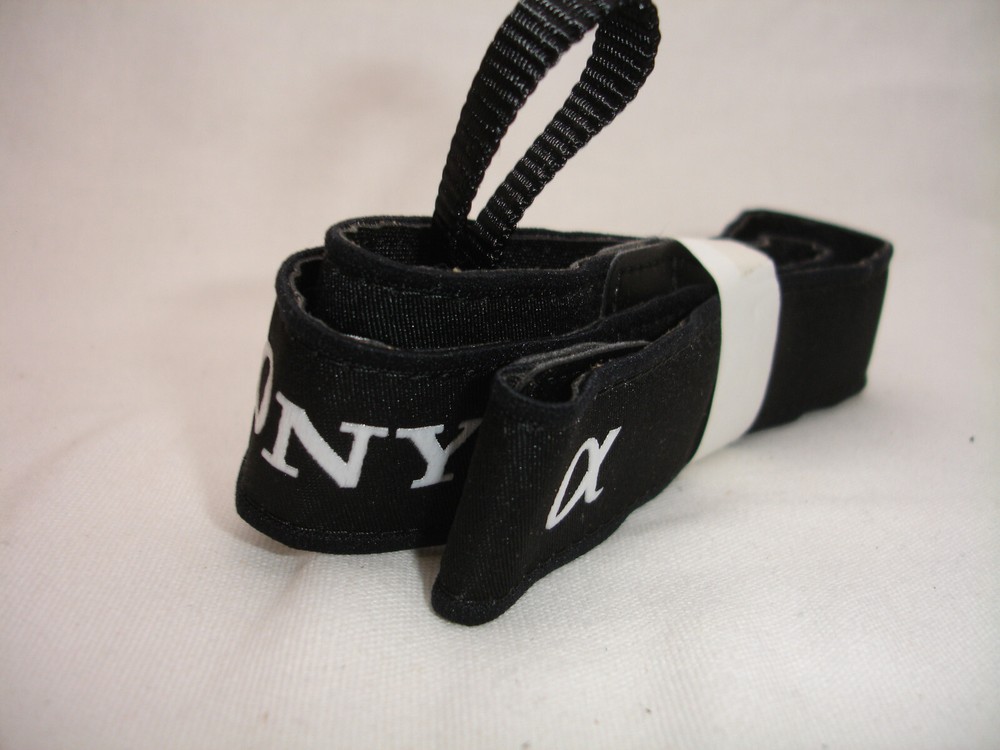 SONY ALPHA A camera strap, White logo on Black