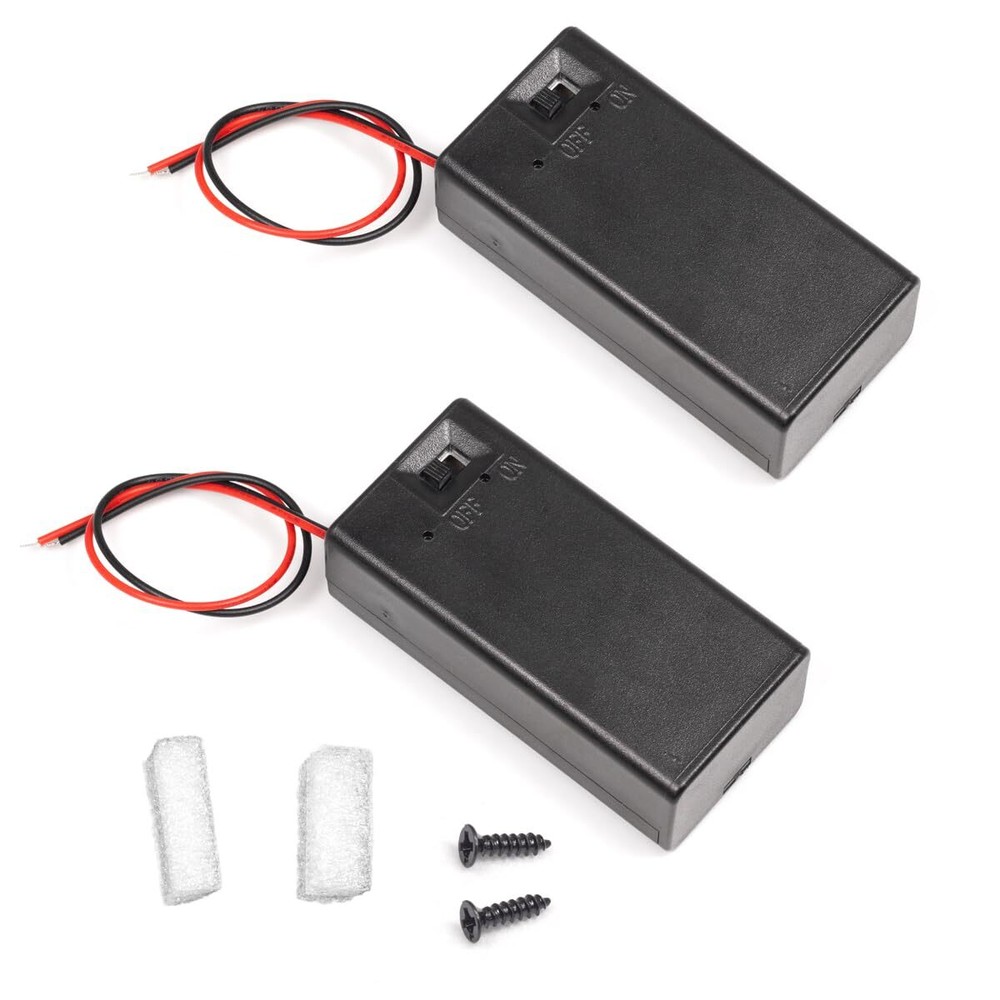 2Pack 9V Battery Holder Case w/ On/Off Switch Widely Used In Student Experiments
