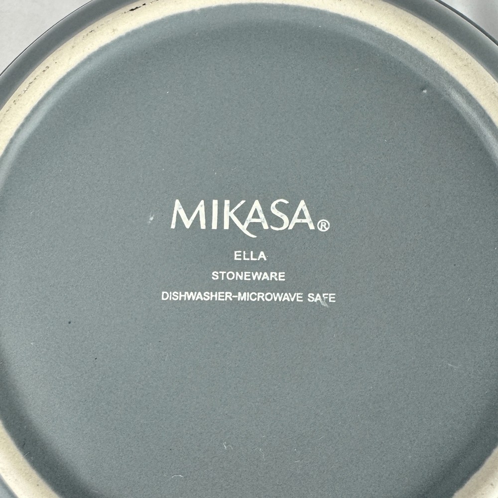Mikasa ELLA Soup Bowl Double Handle Stacking Blue
