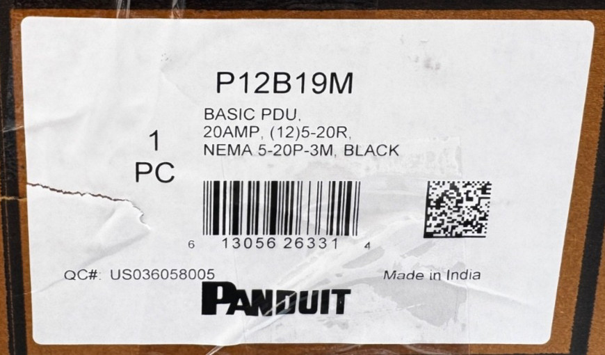 Panduit P12B19M Horizontal Basic Power Distribution Unit