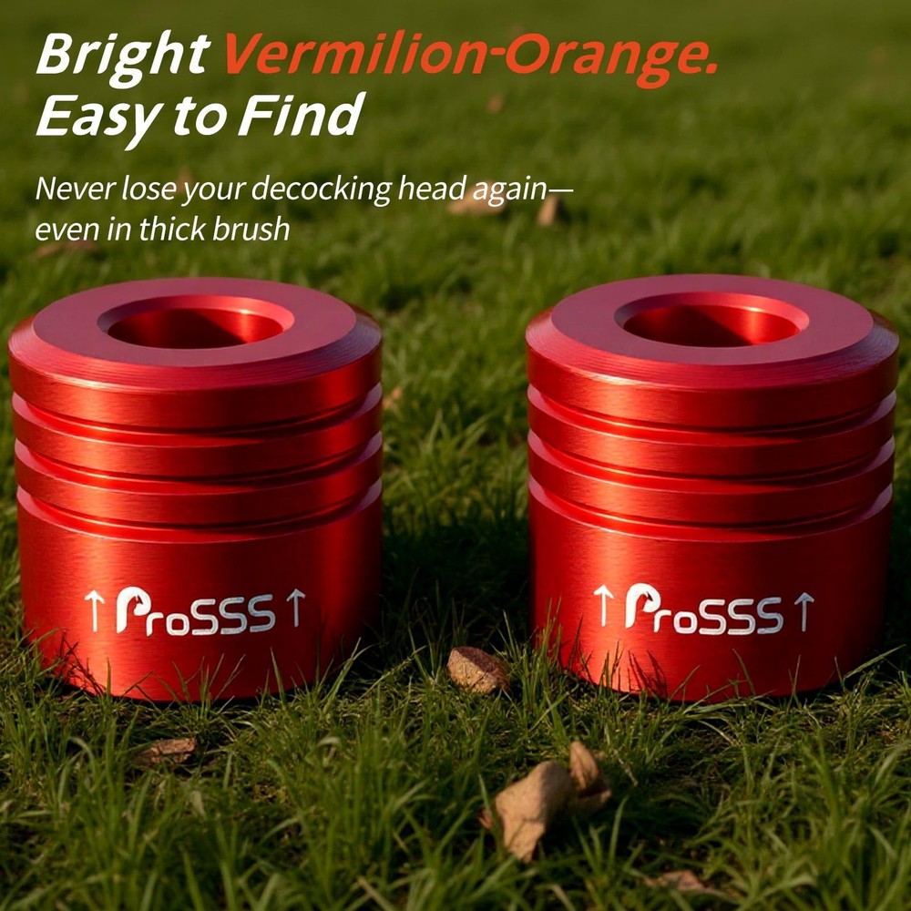 ProSSS Crossbow Bolt Decocking Head Set – 2 Pack Tips with 4 Orange