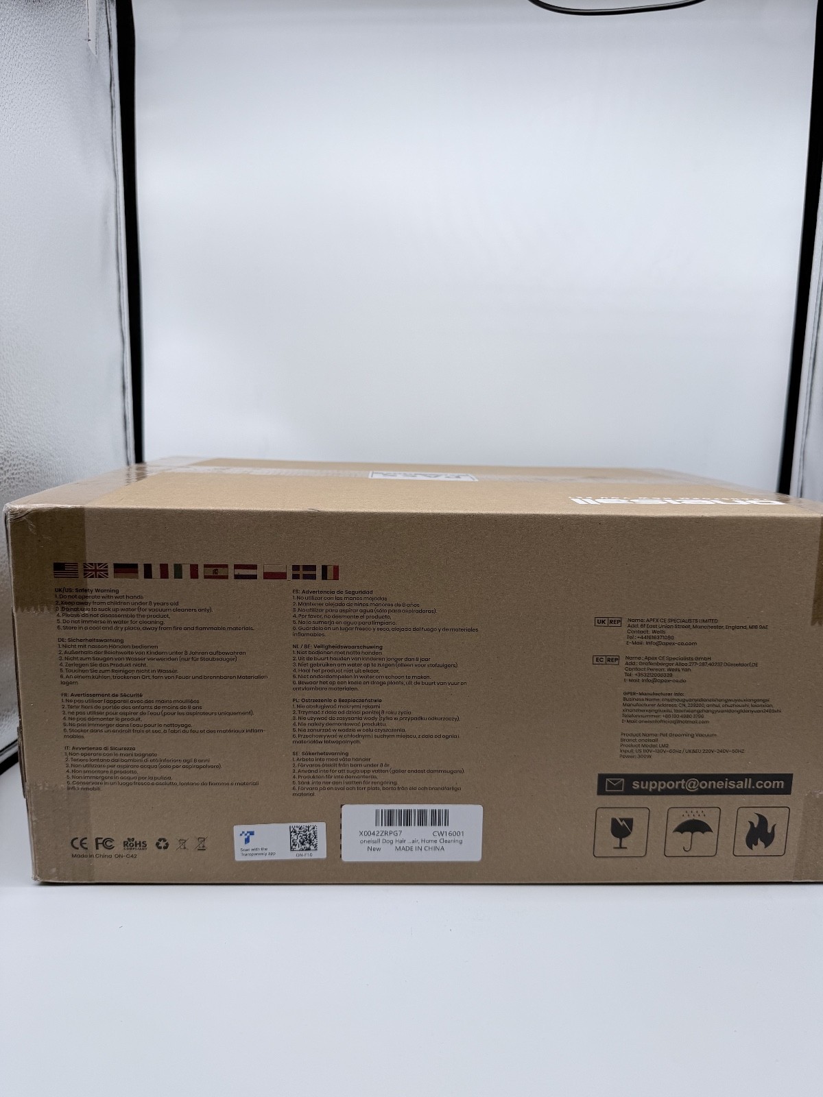 Oneisall LM2 Pet Grooming Kit Vacuum Dog Hair Clipper Grooming System