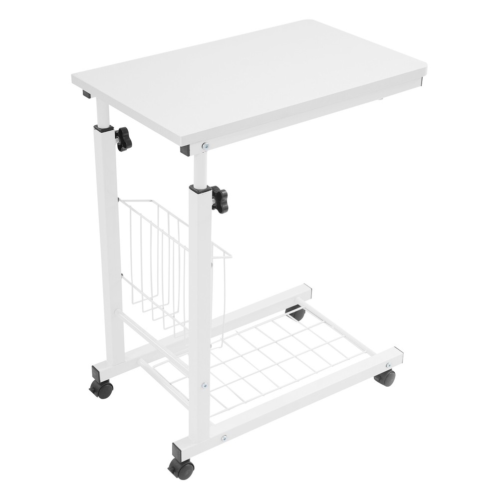 Adjustable Bed Side Table, Side Table with Wheels, Mobile Standalone Table New