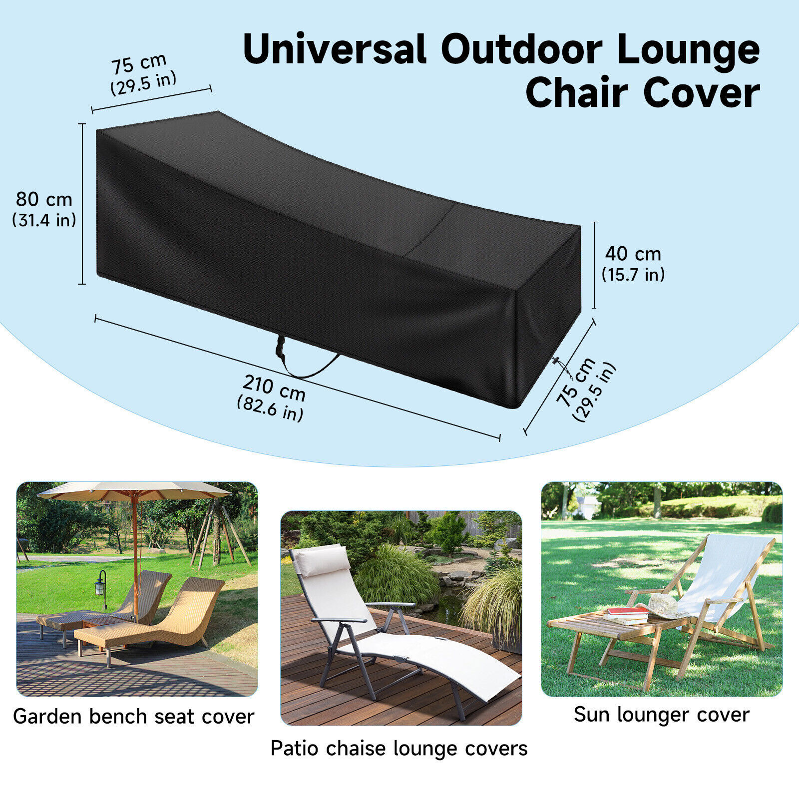 Patio Chaise Lounge Cover Waterproof Heavy Duty Outdoor Furniture Chair Cover US