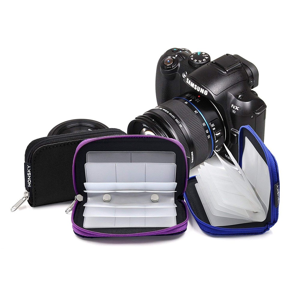 2PACK Memory Card Case, Suitable for SDHC, Micro SD, Mini CF 2-PACK Black