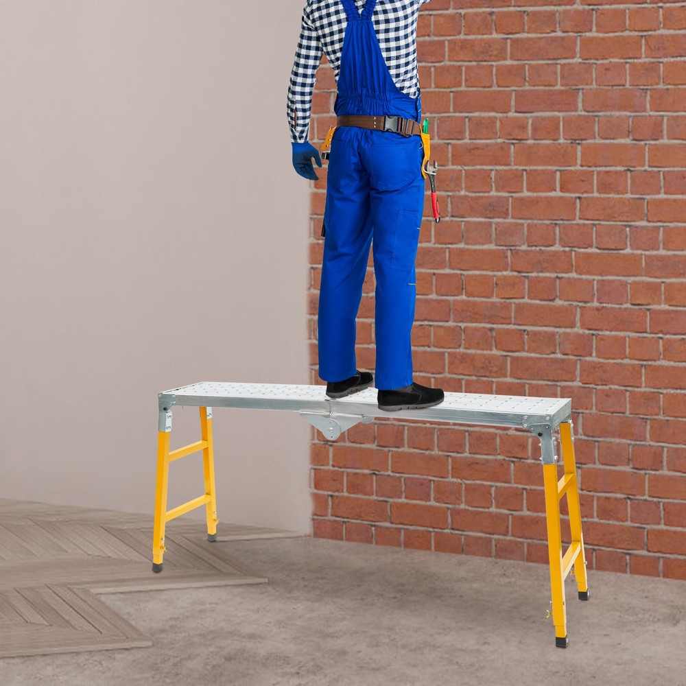 Portable Work Platform Adjustable with Folding Legs for Workshop/Garage/OfficeUS