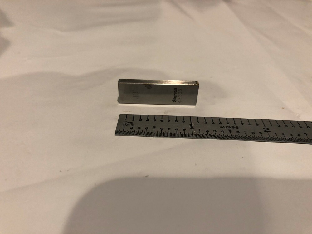 .131" Starrett Rectangular Steel Gage Gauge Block.