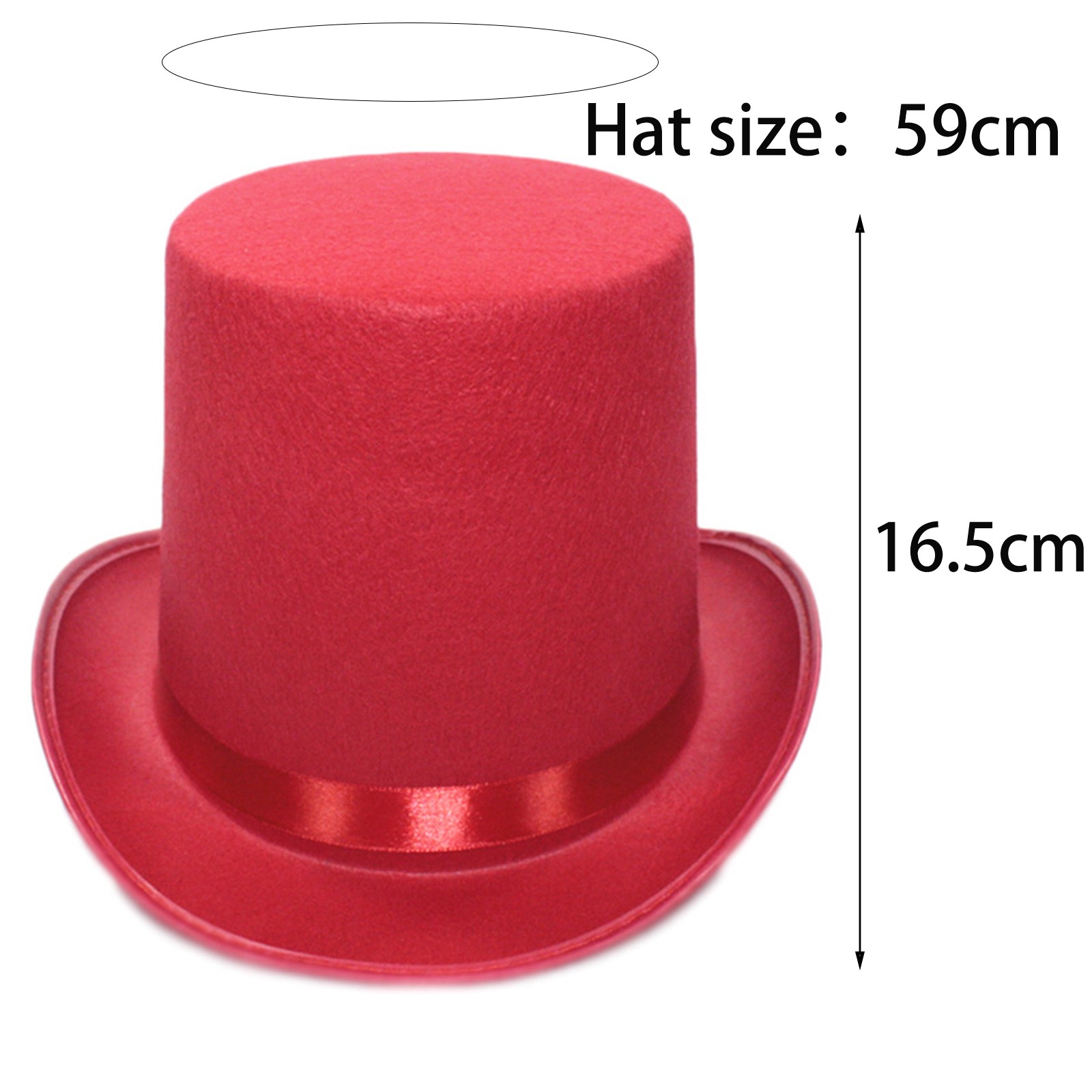 1Pcs High Top Hat Rolled Brim Solid Color Top Cap Tuxedo Magician Gentlemen Hat