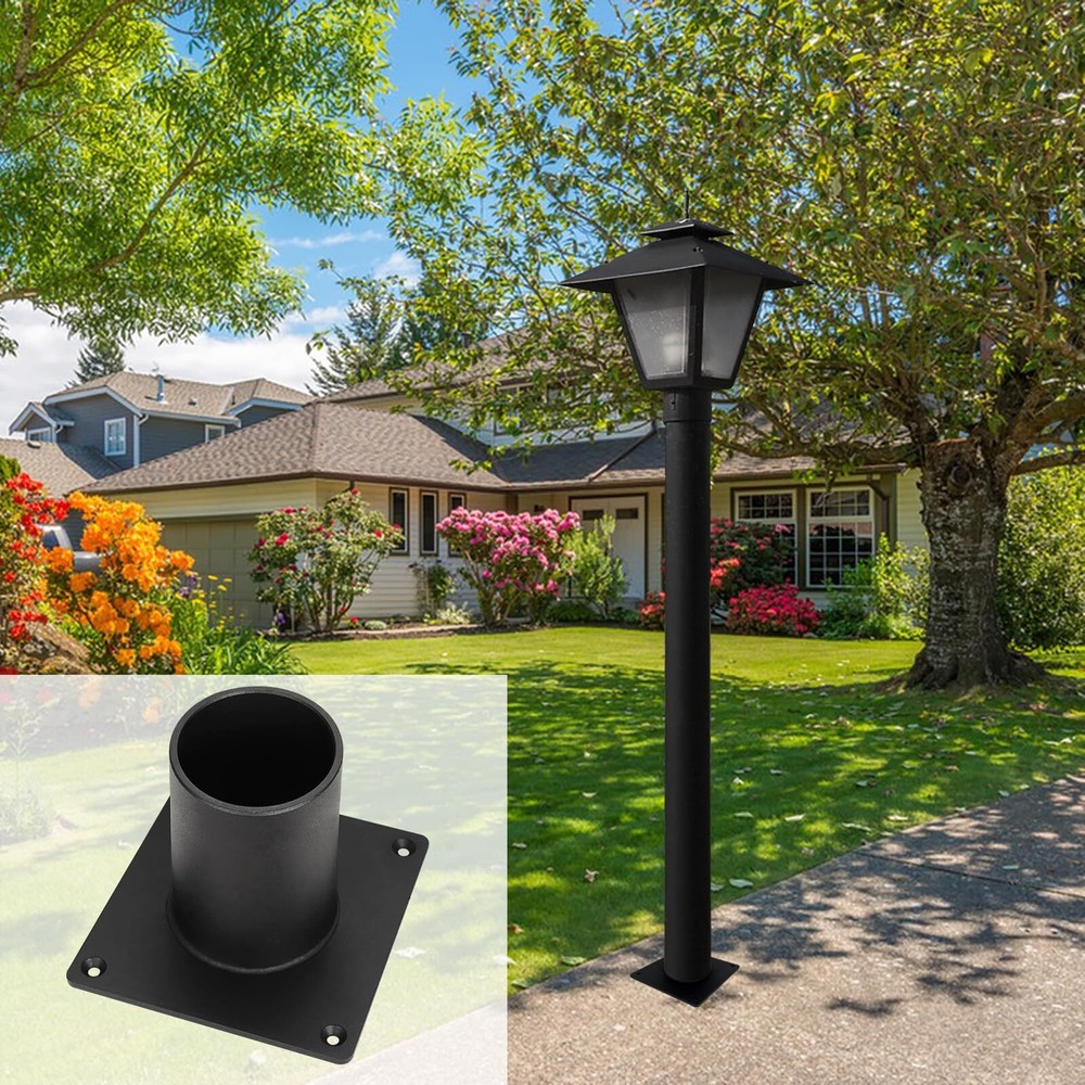 Heavy Duty Pier Mount Adapter for 3" Surface Mount Post Black Hardware Included