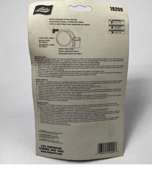 Lisle 19200 Brake Bleeding Kit
