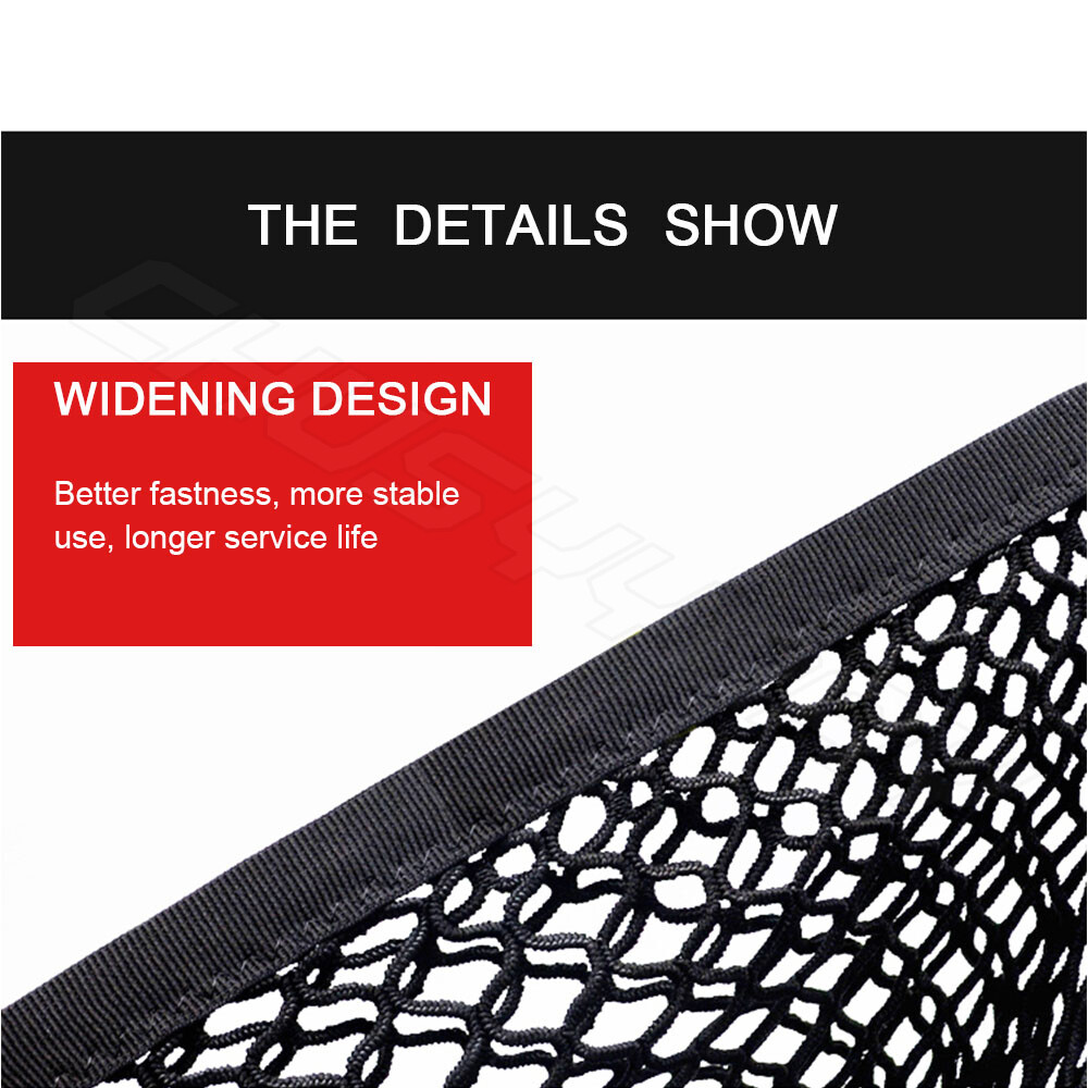 Universal Rear Cargo Trunk Storage Organizer Net For Car Plus mounting Points