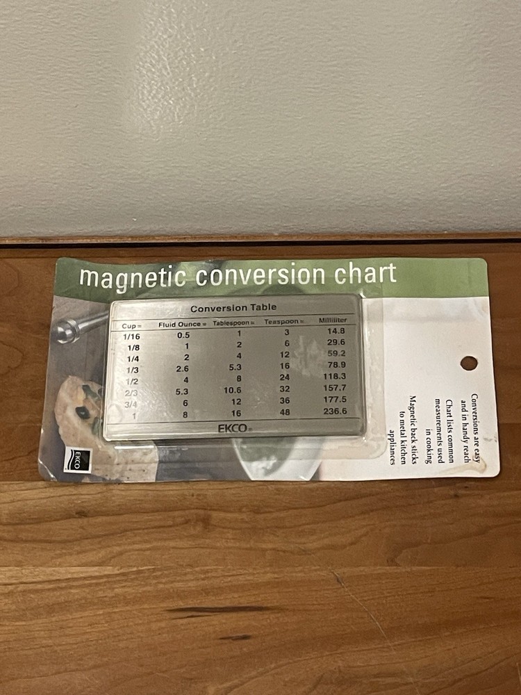 NEW Magnetic conversion chart 5”x3” EKCO Measuring Made Easier