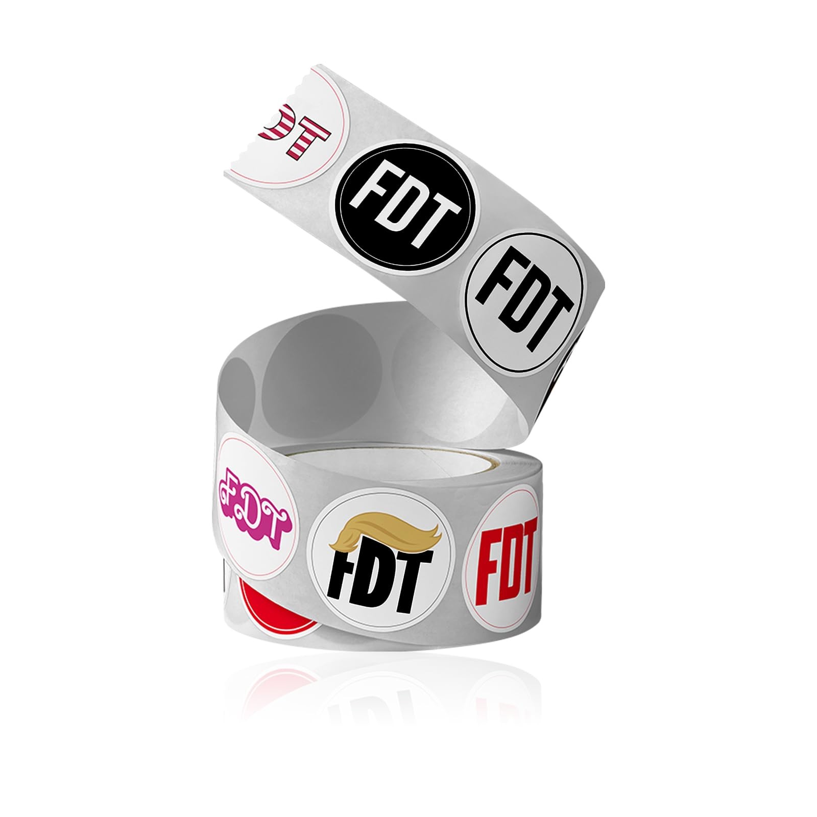 FDT Anti Tr××p Stickers Roll 500Pcs - 1.5in x 3.8cm, Multicolor