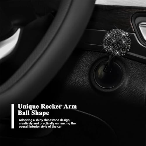 Car Push to Start Button Rocker, Engine Start Stop Button Cover, Black