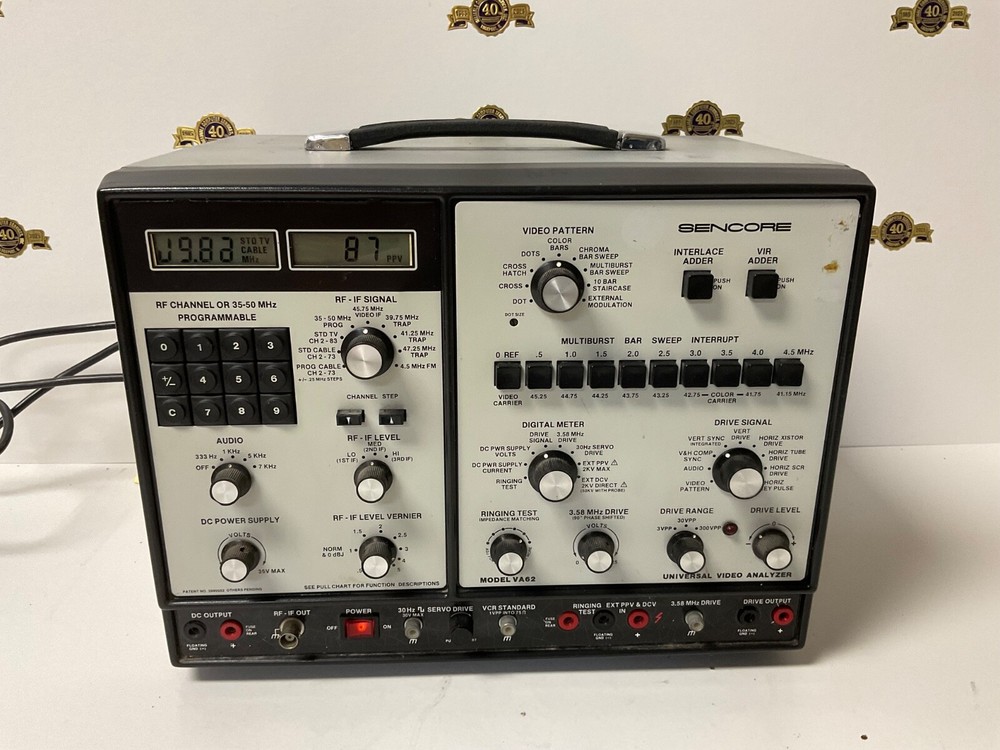 Sencore model VA62 Universal Video Analyzer Simplified Operating Manual