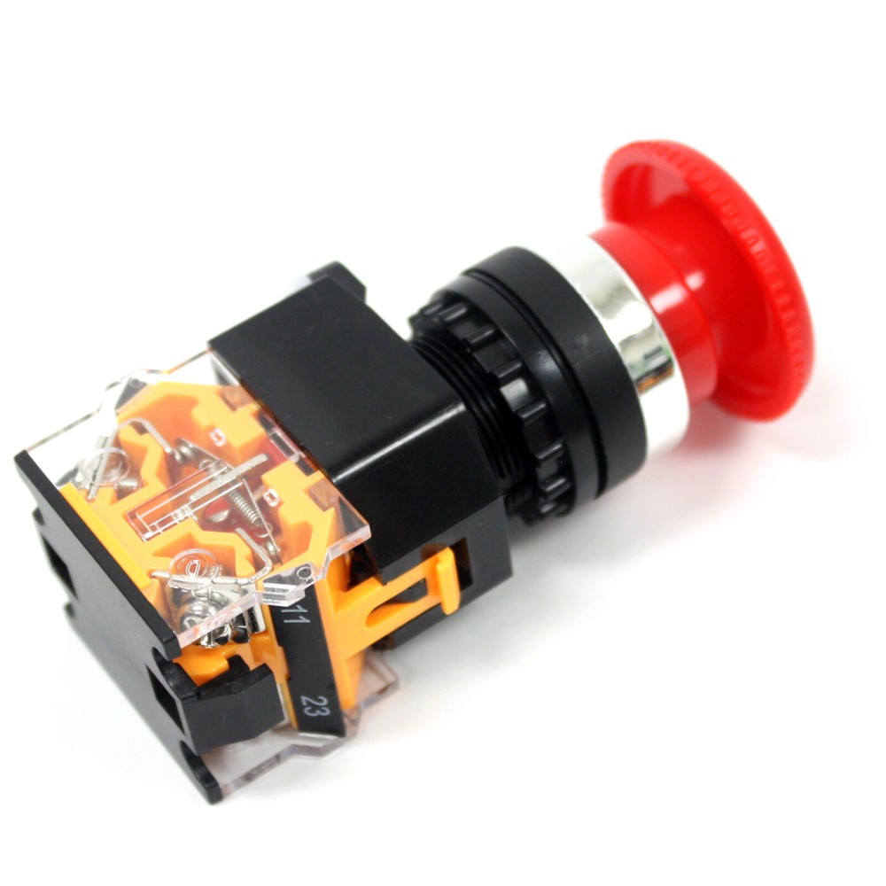 2pc Emergency Stop Push Button Mushroom Latching Switch 1NO+1NC 440V 10A