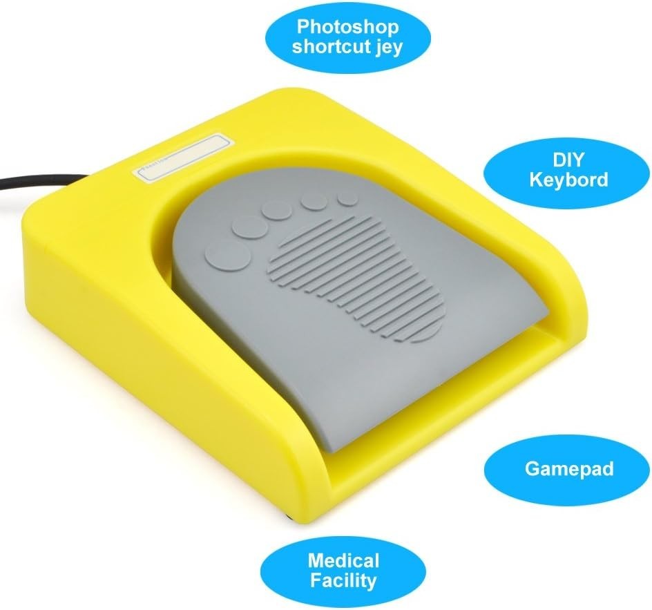 Multi-Functional USB Foot Switch - Compact 5.55x1.38 Inches for Seamless Control