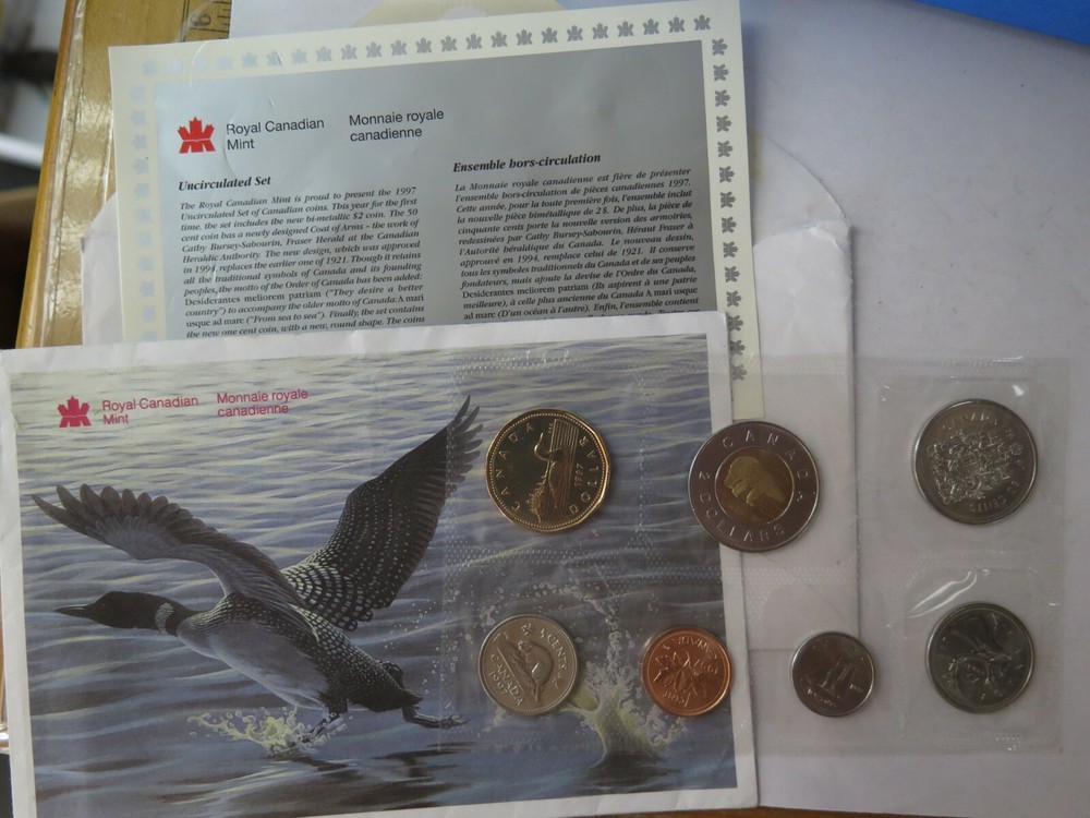 1997 CANADA Royal Canadian Mint Uncirculated Proof Like Set Original envelope