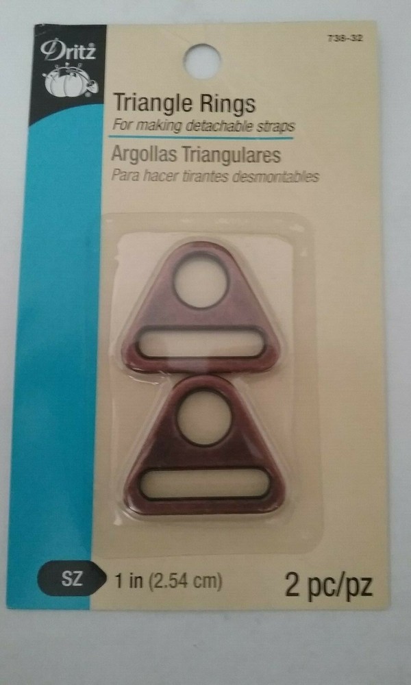 10X Dritz 738-32 Triangle Rings 1-Inch Copper