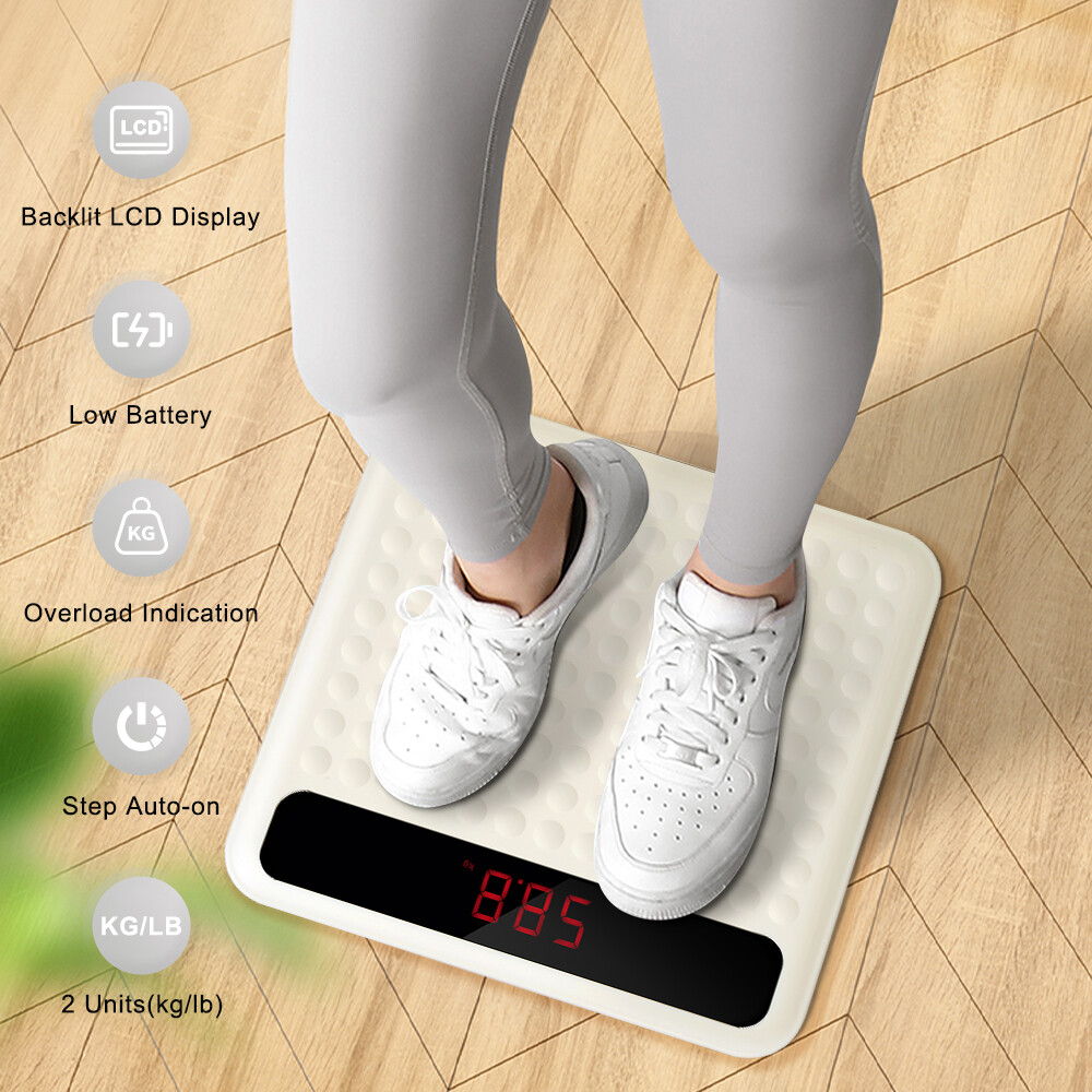 Uten Digital Scale,High Precision Step-On Tech,Large Non-Slip Platform,LCD,400lb