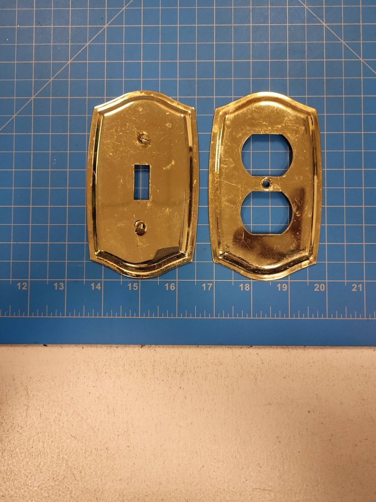 Vintage Brass Outlet Switch Cover Plates Wall Decor Electrical Hardware