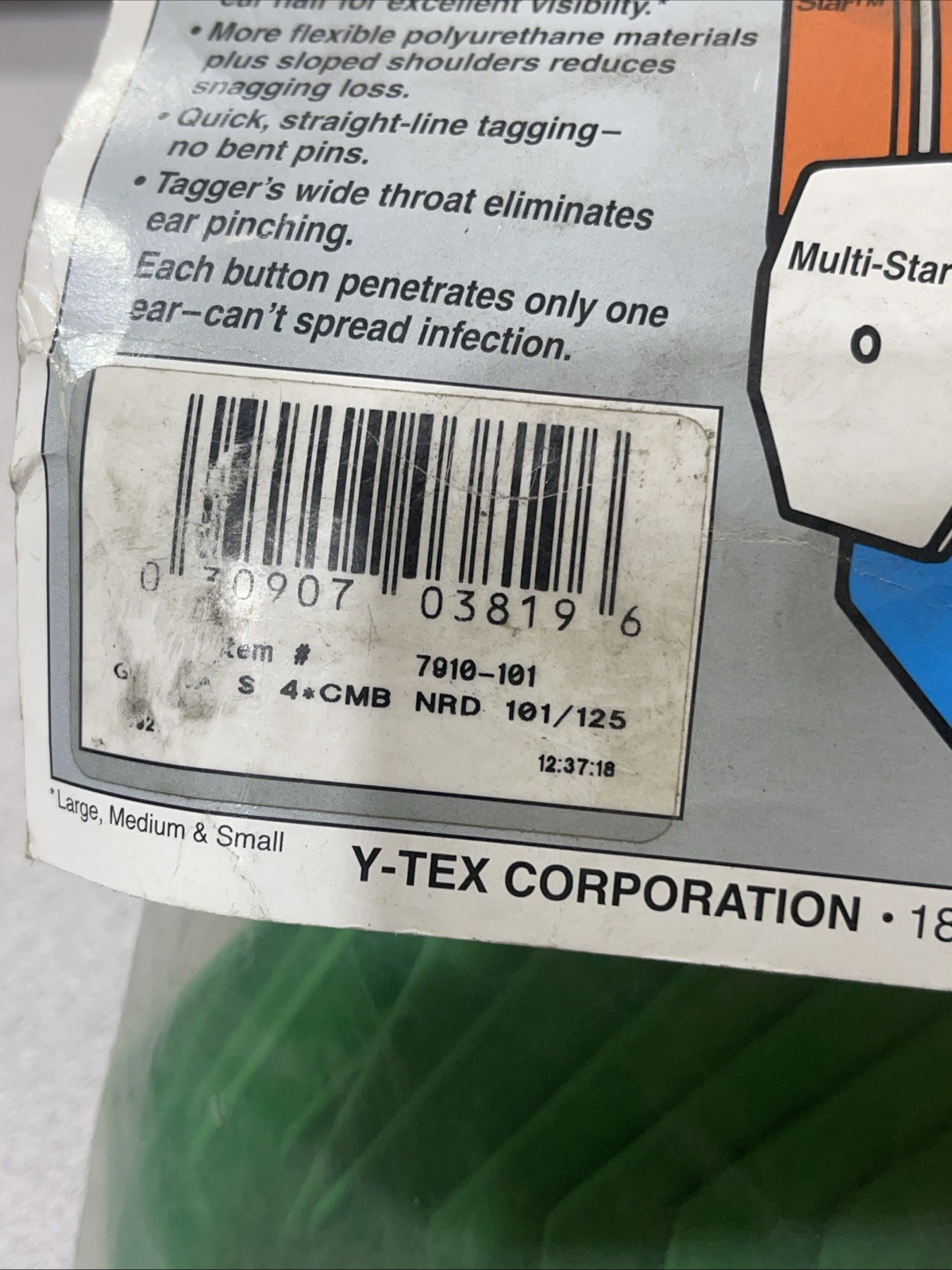 Y-Tex 4 Star Large Cattle Tags 25 Pack, 2 Piece Ear Tag System, Green, 101-125