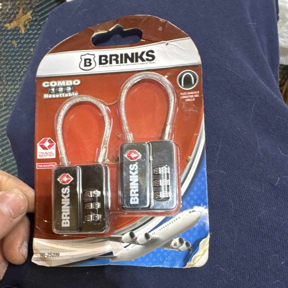 Brinks Resettable Combination TSA Approved Travel Locks 2-Pack Model 165-25209