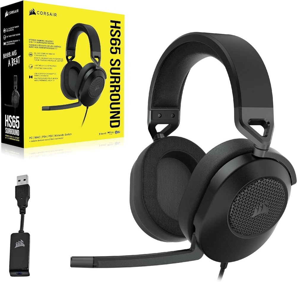 Corsair HS65 Surround Wired Gaming Headset - Carbon