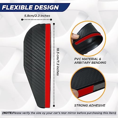 EcoNour Blind Spot Car Mirror (2 Pack) | Wide Angle for 3x Rectangle With Visor