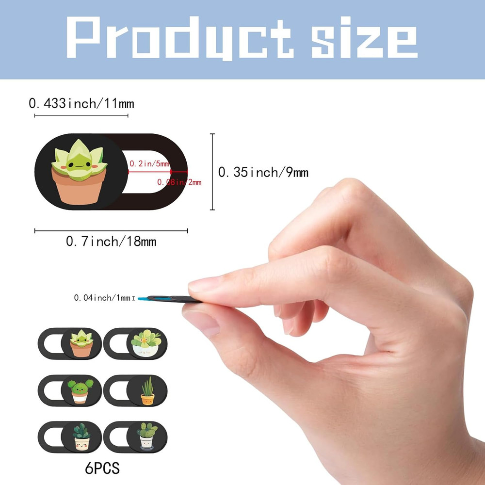 6Pcs Webcam Camera Covers Privacy Security Guard Slide Phone Webcam Protector