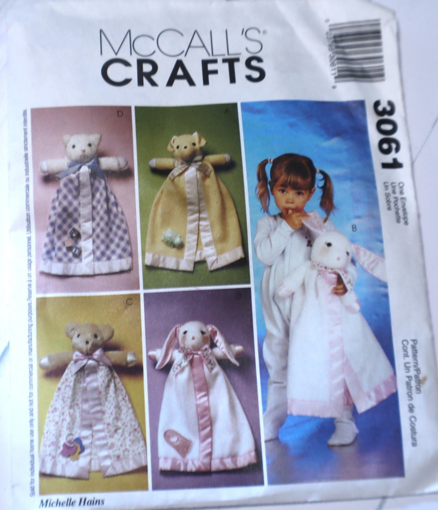 Uncut McCall 3061 Blanket Buddies Pattern