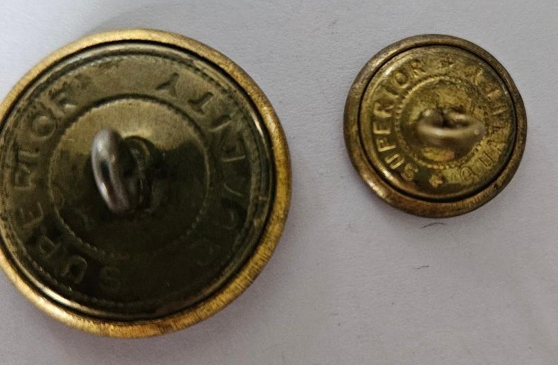15 Vintage Bayonne City Police Brass Buttons