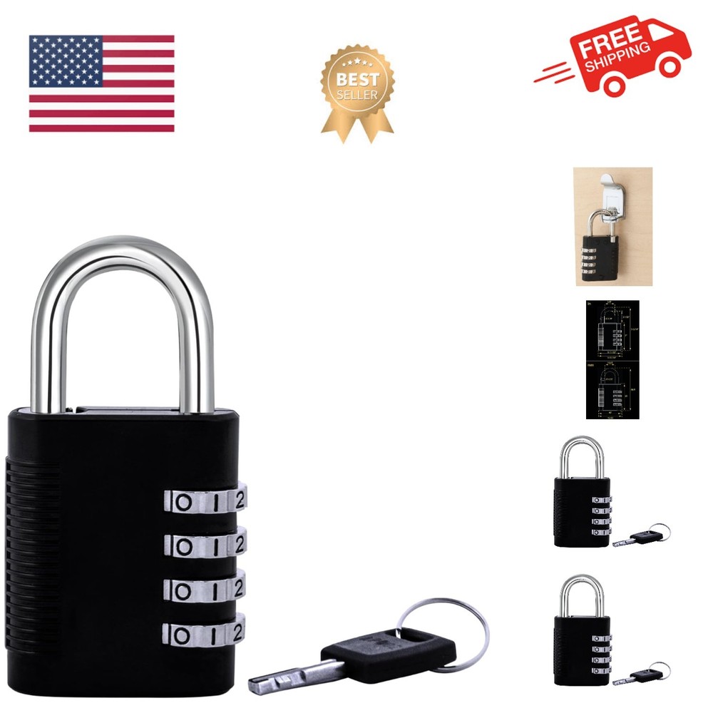 SX-575 4-Dial Combination Disc Padlock, High Security Combination Lock, Indoo...