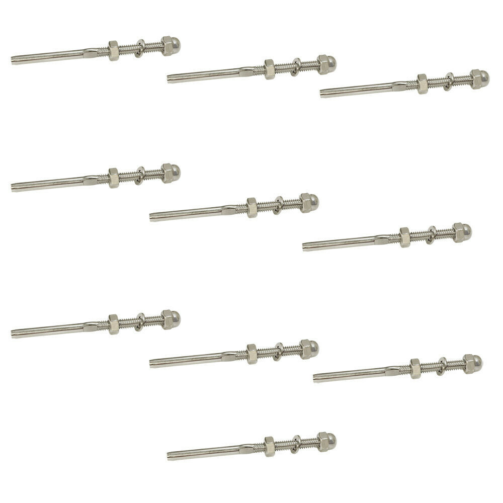 10PC 5/16"-14 RIGHT Cable End Fitting Railing Rail Hand Swage Threading Type 316