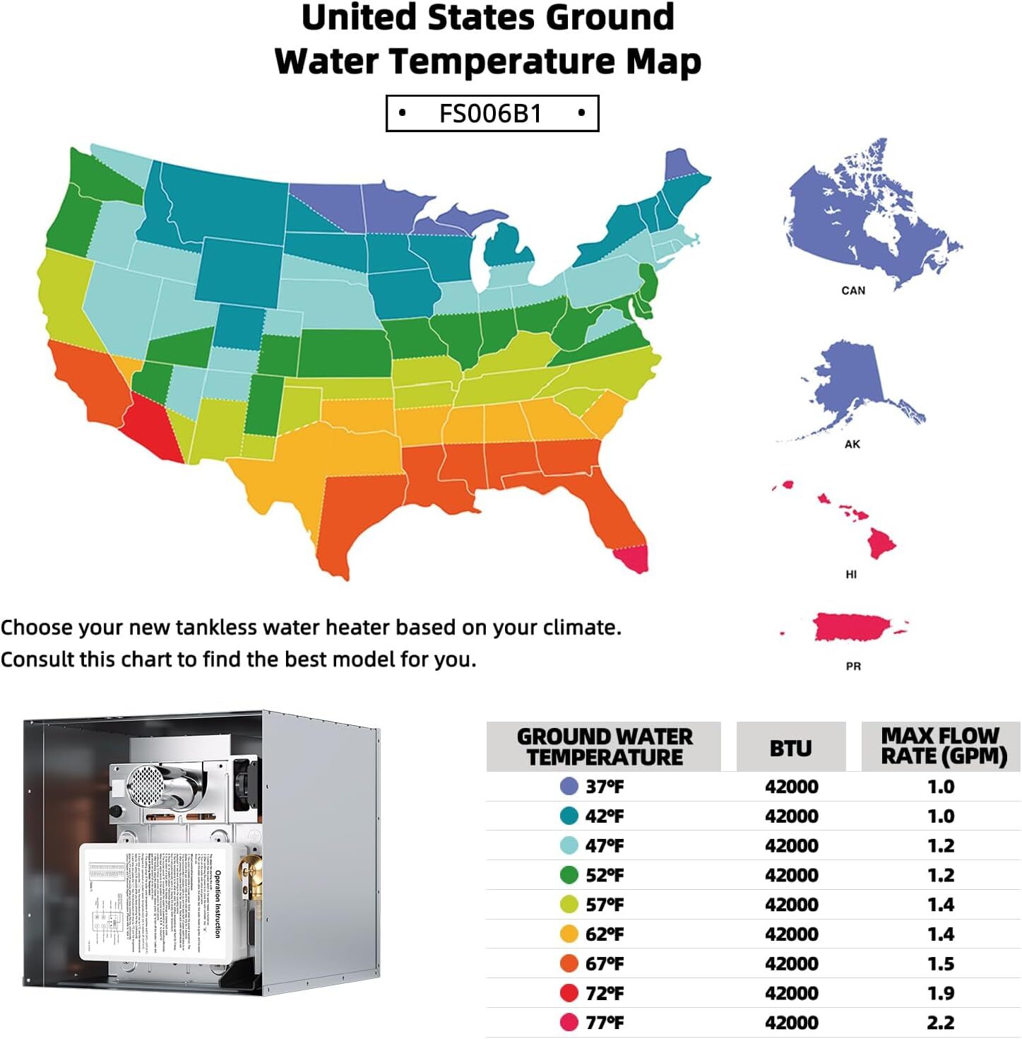 Tankless RV Water Heater RV On Demand Hot Water Heater without Door 42,000 BTU