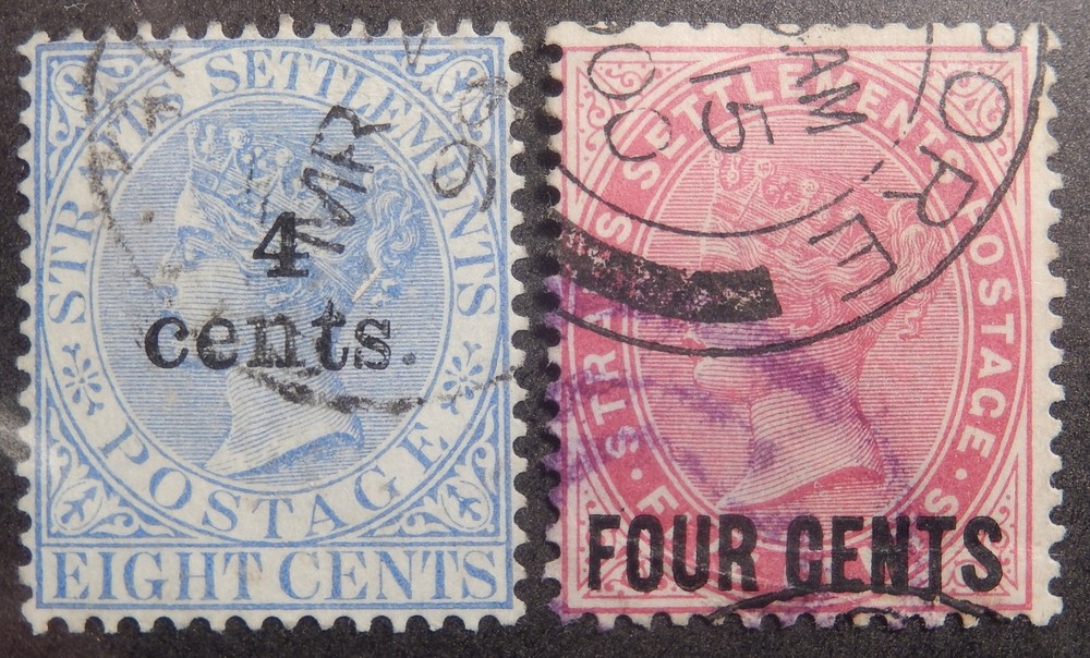 Straits Settlements Scott # 89, 92, Used