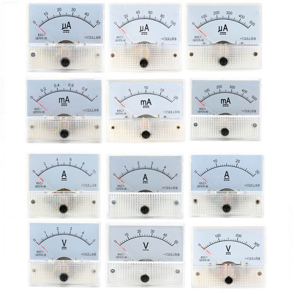 Analog Amp Panel Meter 2-30A 10-50V DC Ammeter Current Voltmeter Voltage 85C1