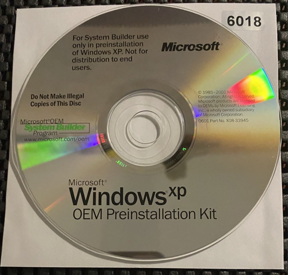 VINTAGE SOFTWARE | MICROSOFT XP OEM PREINSTALLATION KIT