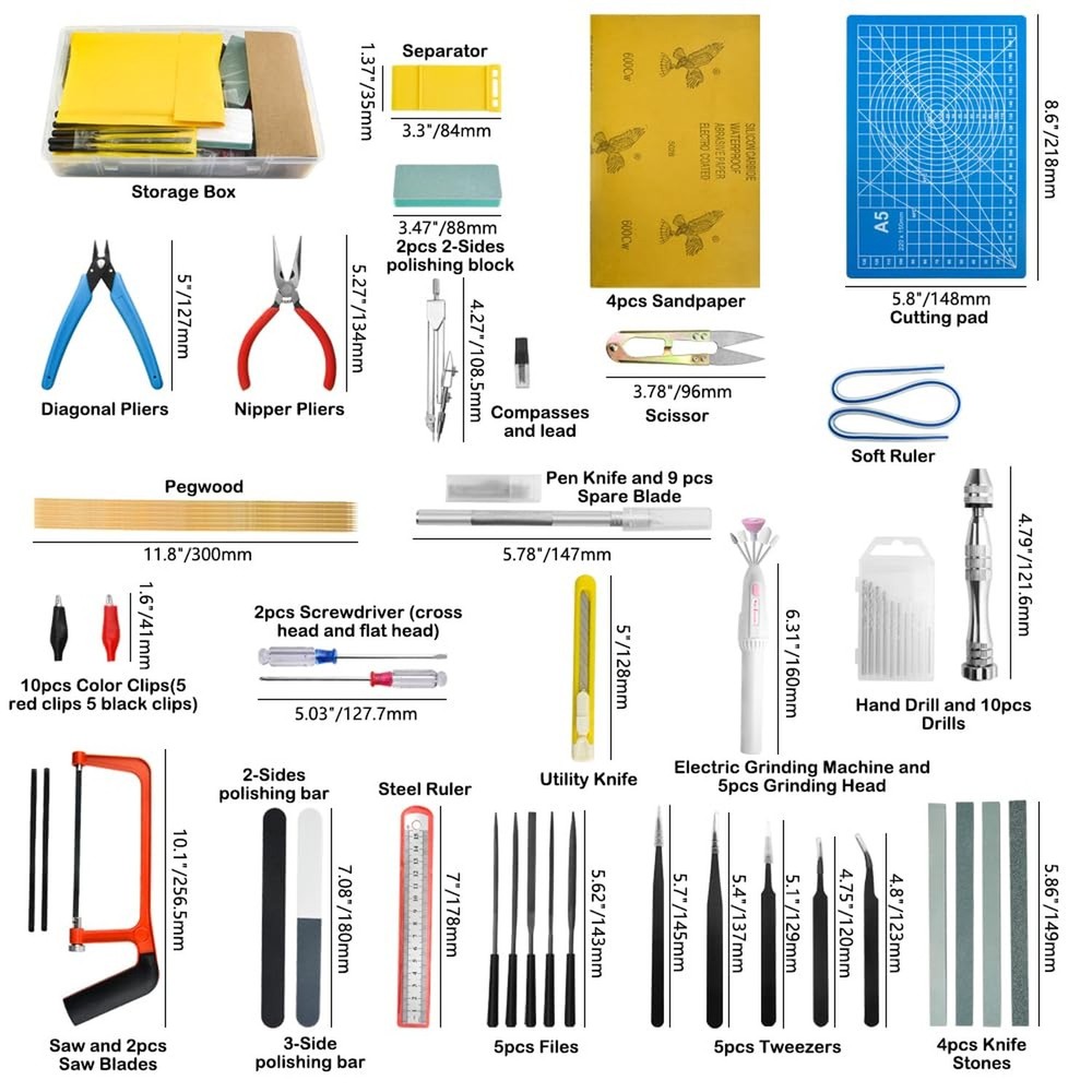 Bigstone 85 PCS Model Tools Kit Hobby Building Tool Craft Set Modeler Basic D...