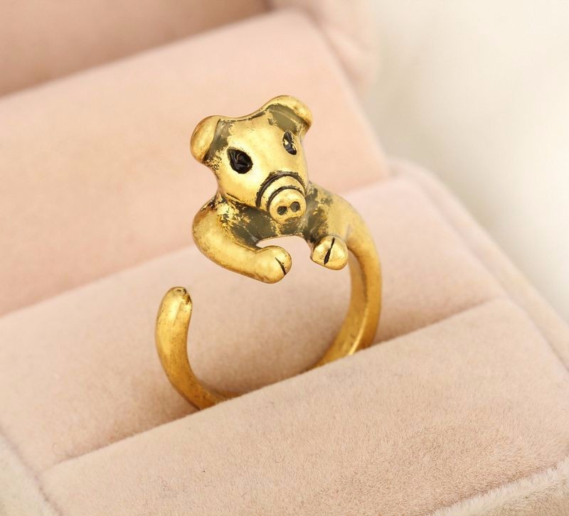 Pig Rings - BronzeGold - Adjustable (R29)