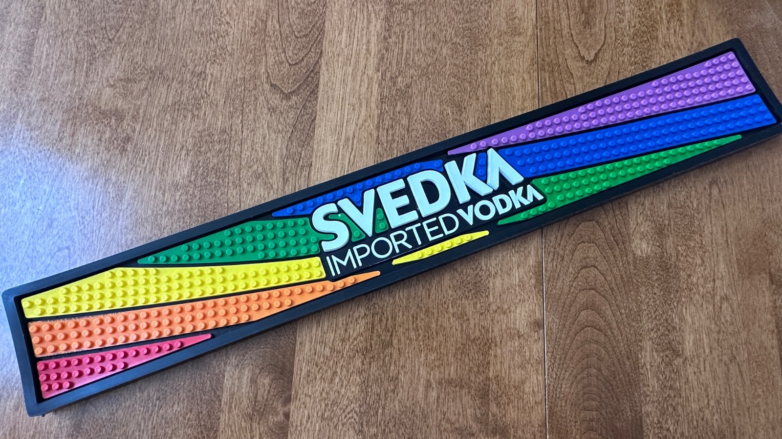 NEW Svedka Imported Vodka Rubber Bar Mat Colorful Branded Home Bar Rainbow