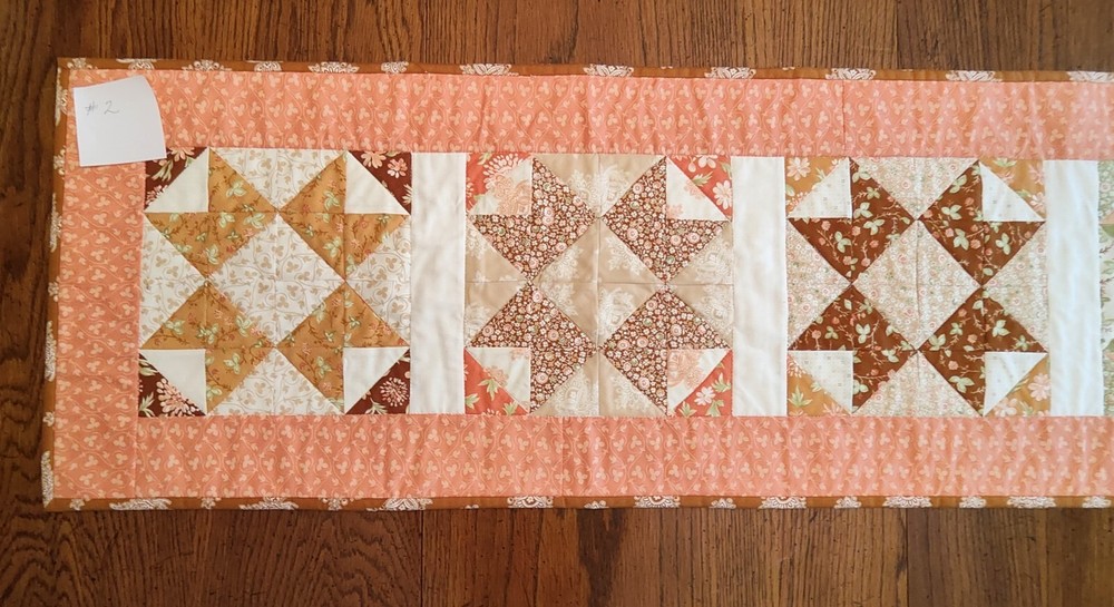 Harvest Second Spring Cinnamon & Cream Fall Handmade Table Runner Quilt #2