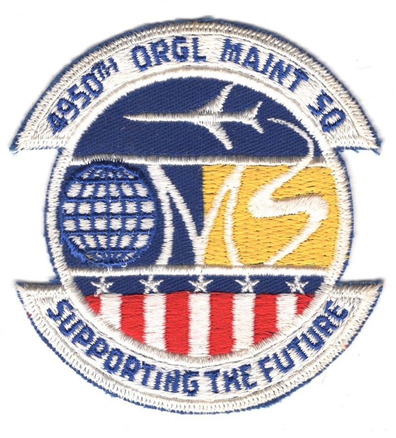 USAF Air Force Patch: 4950th Organizational Maintenance Squadron - 3 1/4"