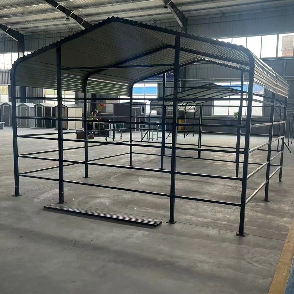 13x13FT Metal Farm Animal Shelter Livestock Shed Cowshed Outdoor Pasture Housing