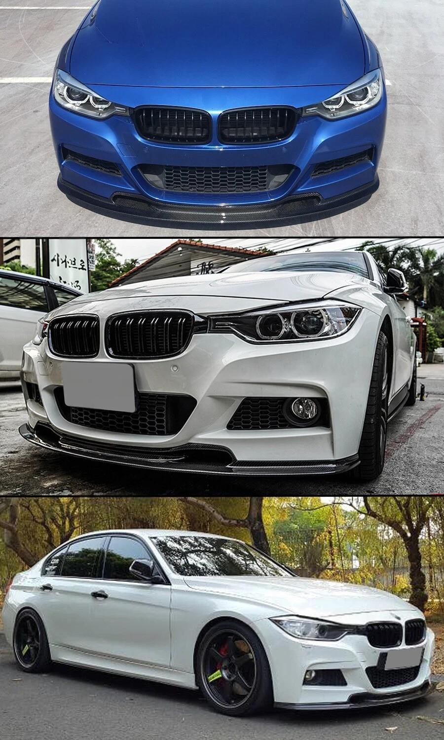 For BMW F30 3 Series M Sport 2012-2018 V2 Carbon Fiber Front Bumper Lip Splitter