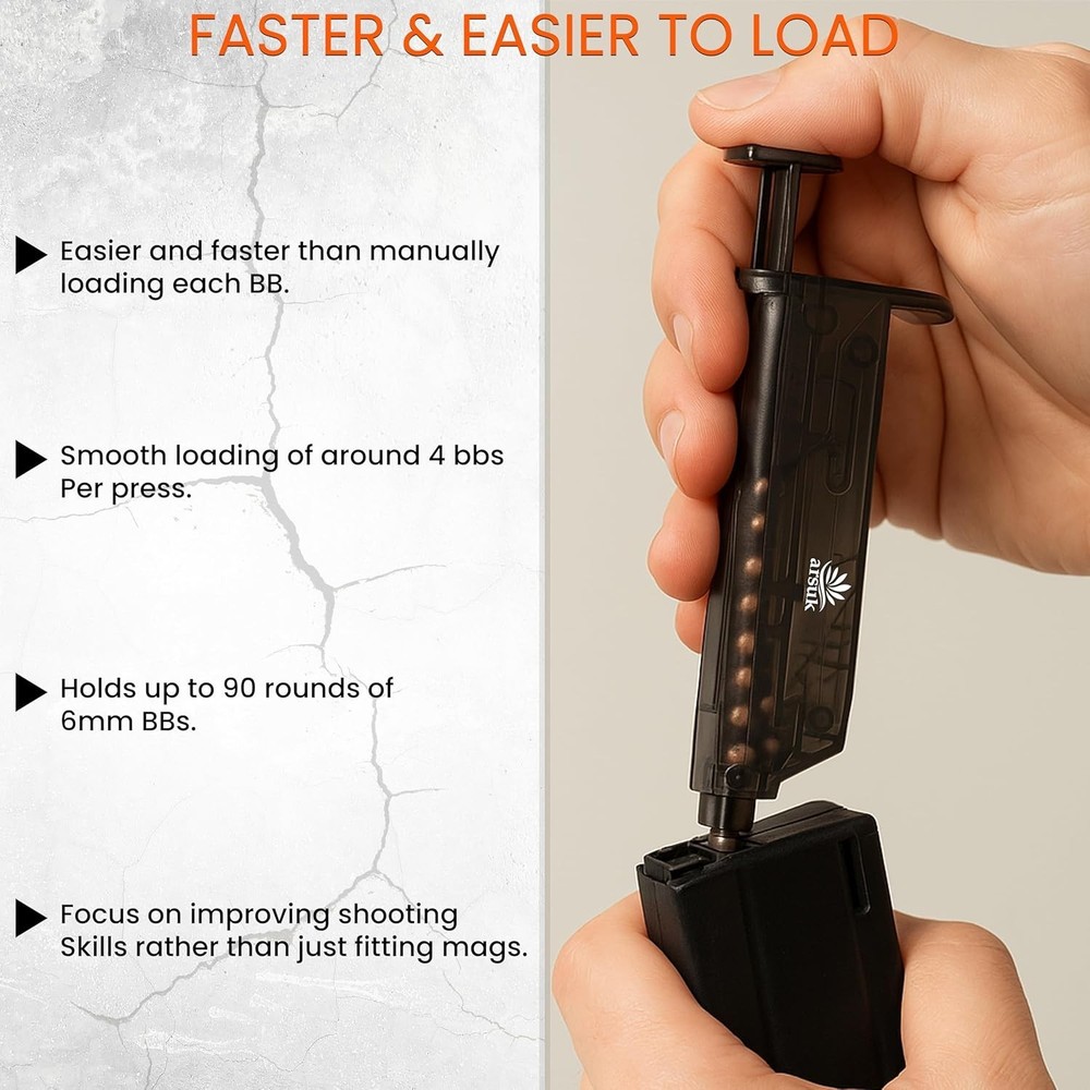 90-Round 6mm Airsoft Speed Loader - Compact Design with Universal Adapter