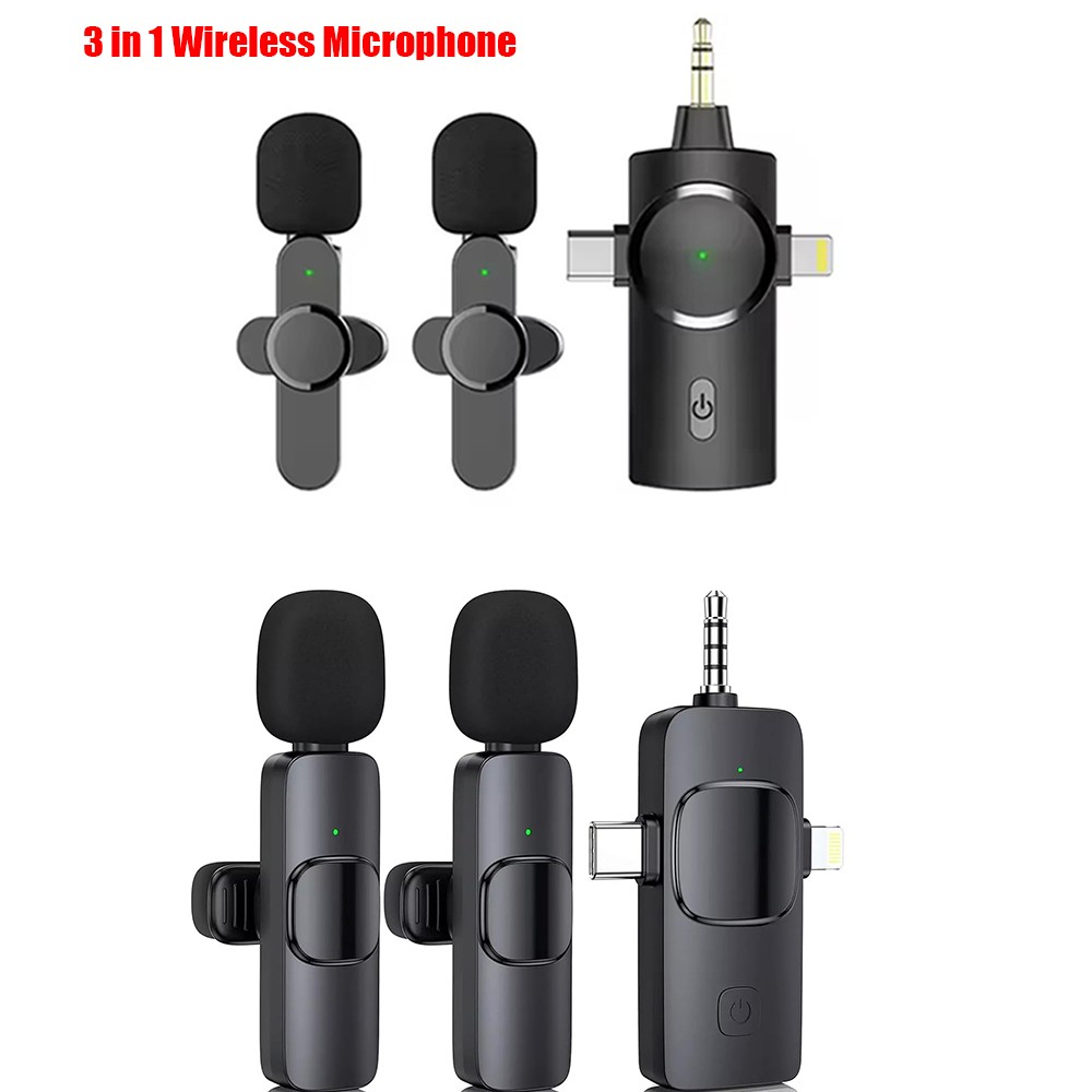 3.5mm Mini Lavalier Wireless Microphone Audio Video Recording For Android/iphone