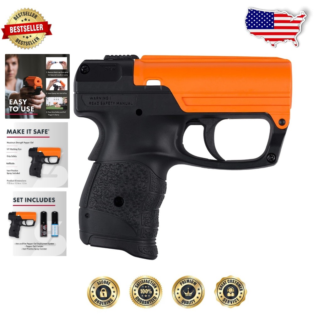 Aim and Fire Pepper Gel Pistol Sabre, 15ft Range, Safe, Reloadable, Training